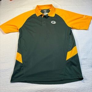 Reebok Green‎ Bay Packers Green and Yellow Polo Shirt